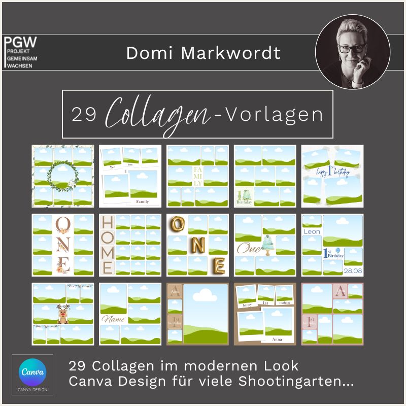Produktbild 29 Collagen-Vorlagen by Dominika Markwordt für Projekt GemeinsamWachsen